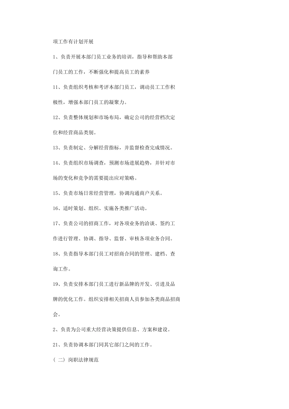 2024年招商经理岗位说明书例文_第2页