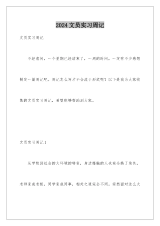 2024年文员实习周记