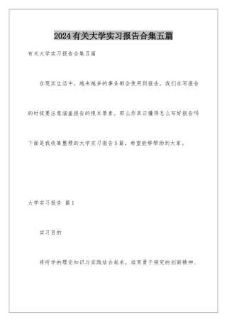 2024年有关大学实习报告合集五篇
