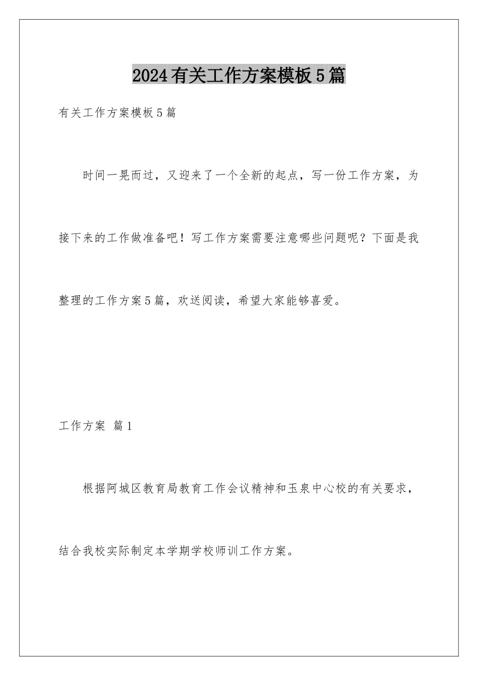 2024年有关工作计划5篇_第1页
