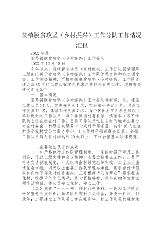 2024年某镇脱贫攻坚工作分队工作情况汇报-