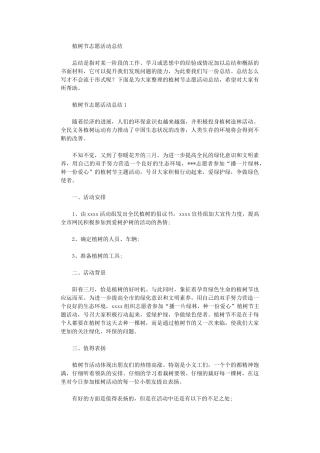 2024年植树节志愿活动总结