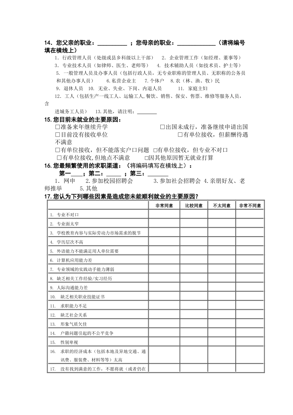 2024年毕业生未就业情况调查问卷_第2页
