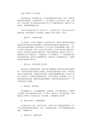 2024年水泥厂化验室个人年终总结