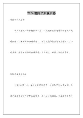2024年消防安全观后感
