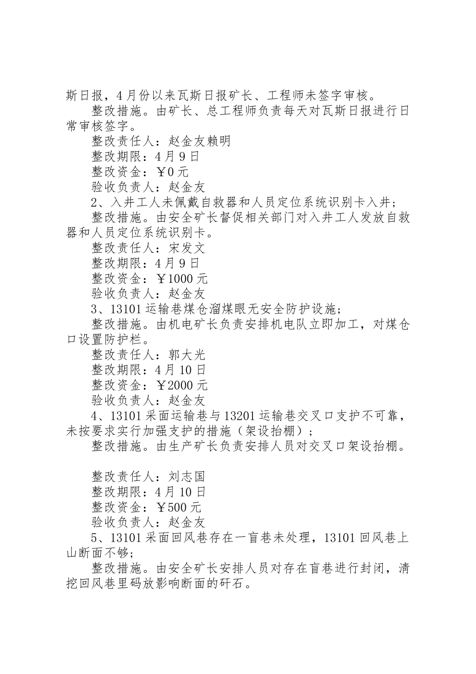 2024年煤矿自查自纠整改报告-_第2页