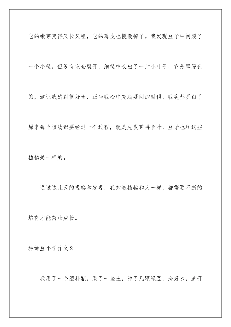2024年种绿豆小学作文_第3页