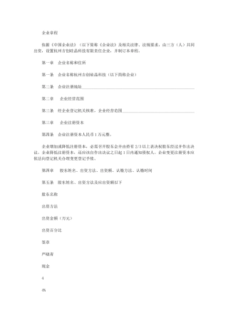 2024年科技有限公司公司新版章程