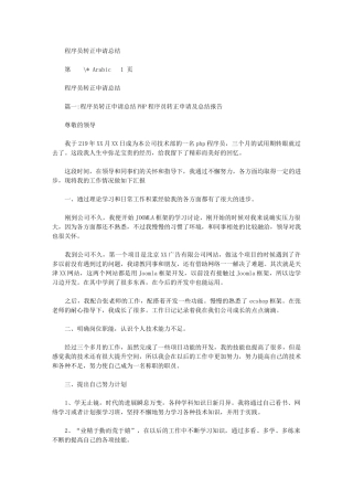 2024年程序员转正申请总结