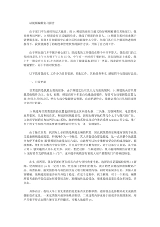 2024年站视频编辑实习报告