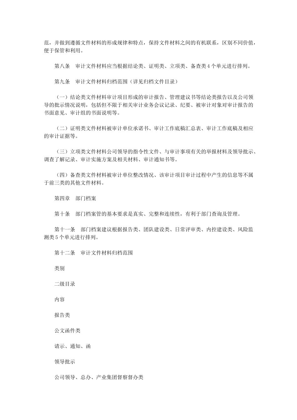 2024年经典案列：内部审计审计部档案管理办法_第2页