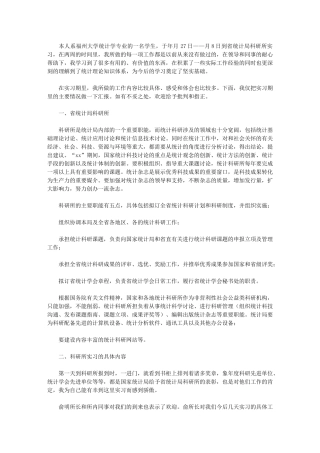 2024年统计学专业大学生实习个人总结
