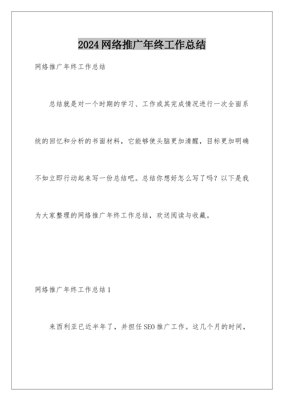 2024年网络推广年终工作总结_第1页