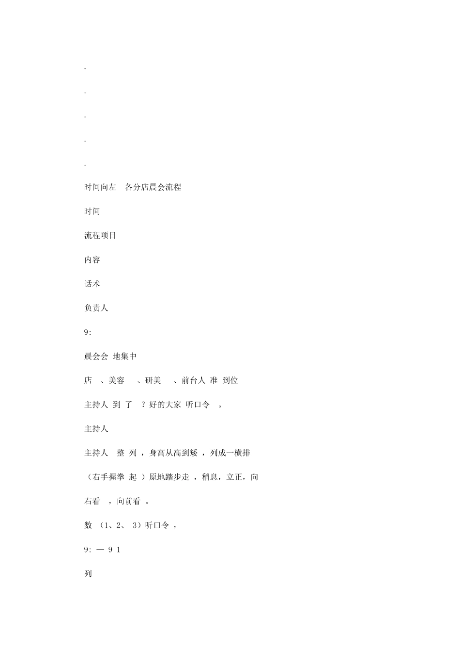 2024年美容院晨会流程与主持人话术_第1页