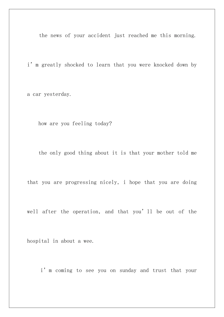2024年英文慰问信6篇_第2页
