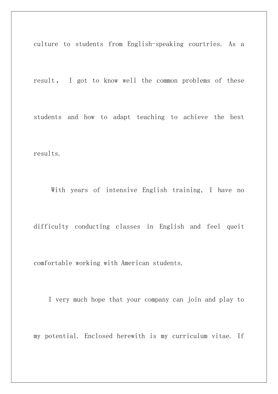 2024年英文教师求职信汇编5篇_第3页