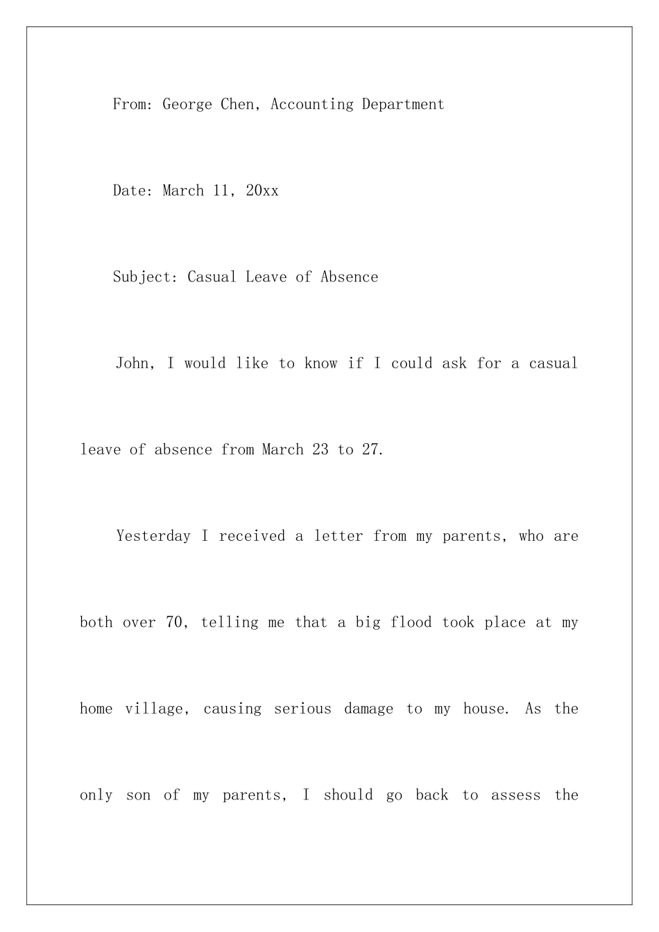 2024年英文请假条五篇_第2页