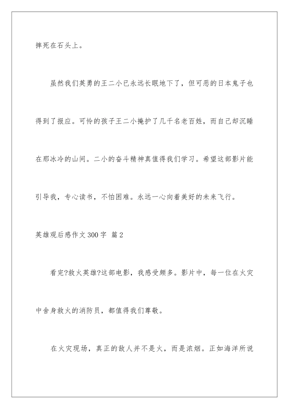 2024年英雄观后感作文300字汇总九篇_第3页
