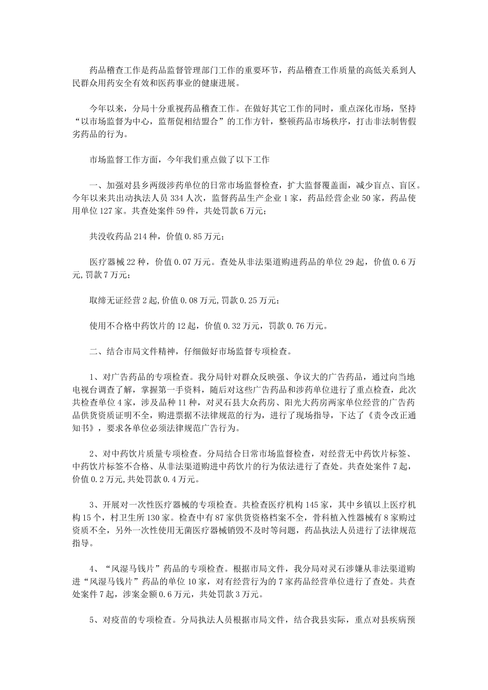 2024年药品稽查年终总结_第1页