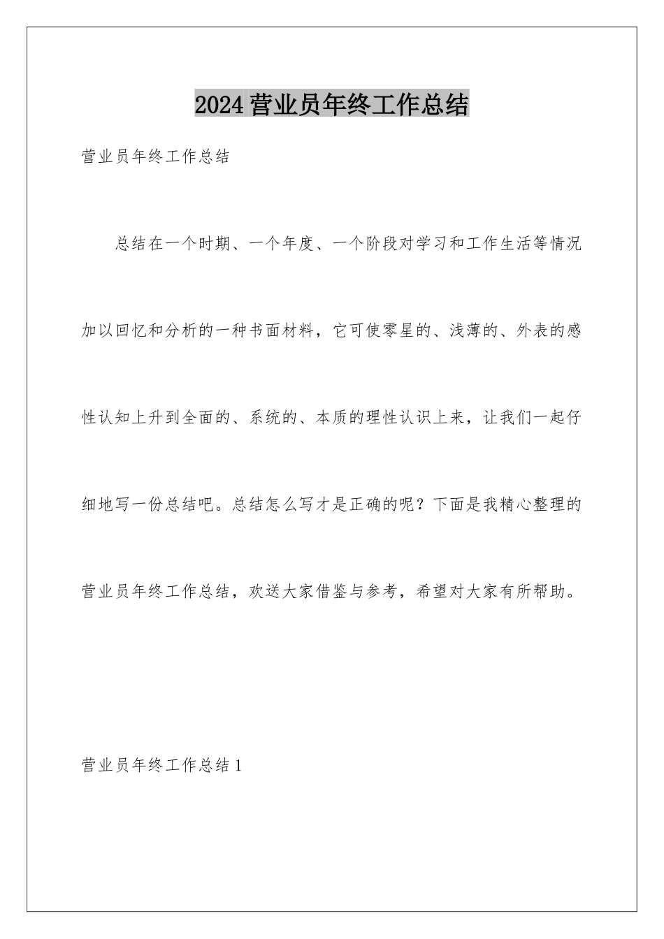 2024年营业员年终工作总结_第1页