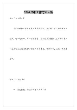 2024年详细工作计划4篇