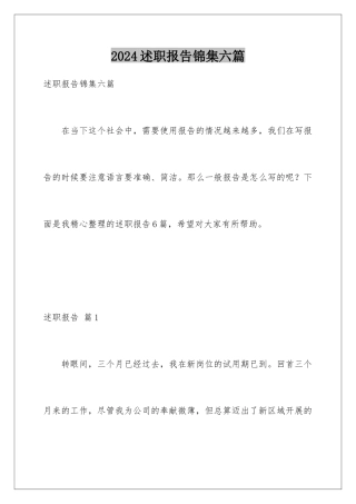 2024年述职报告锦集六篇