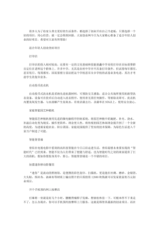 2024年适合年轻人创业的项目｜适合年轻人创业的好项目范文
