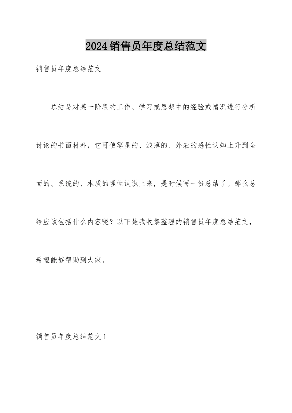 2024年销售员年度总结范文_第1页