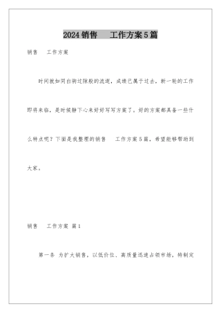 2024年销售手机工作计划5篇