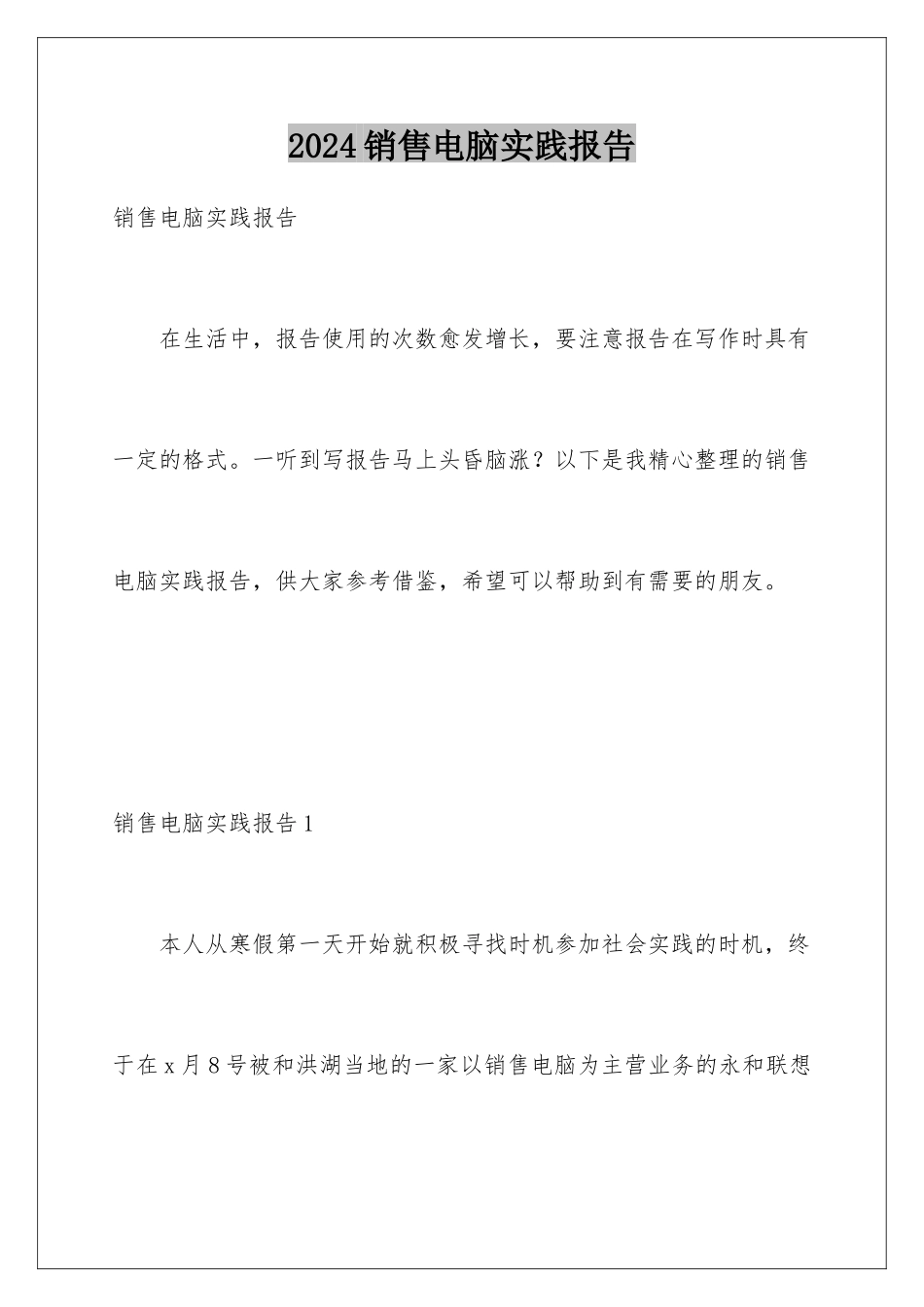 2024年销售电脑实践报告_第1页