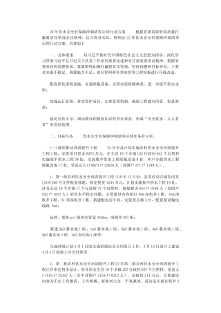 2024年饮水安全有保障冲刺清零后续行动方案