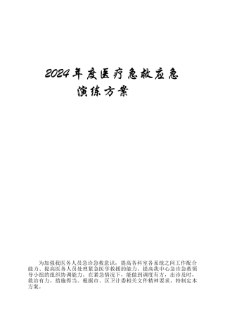 2024急救演练方案