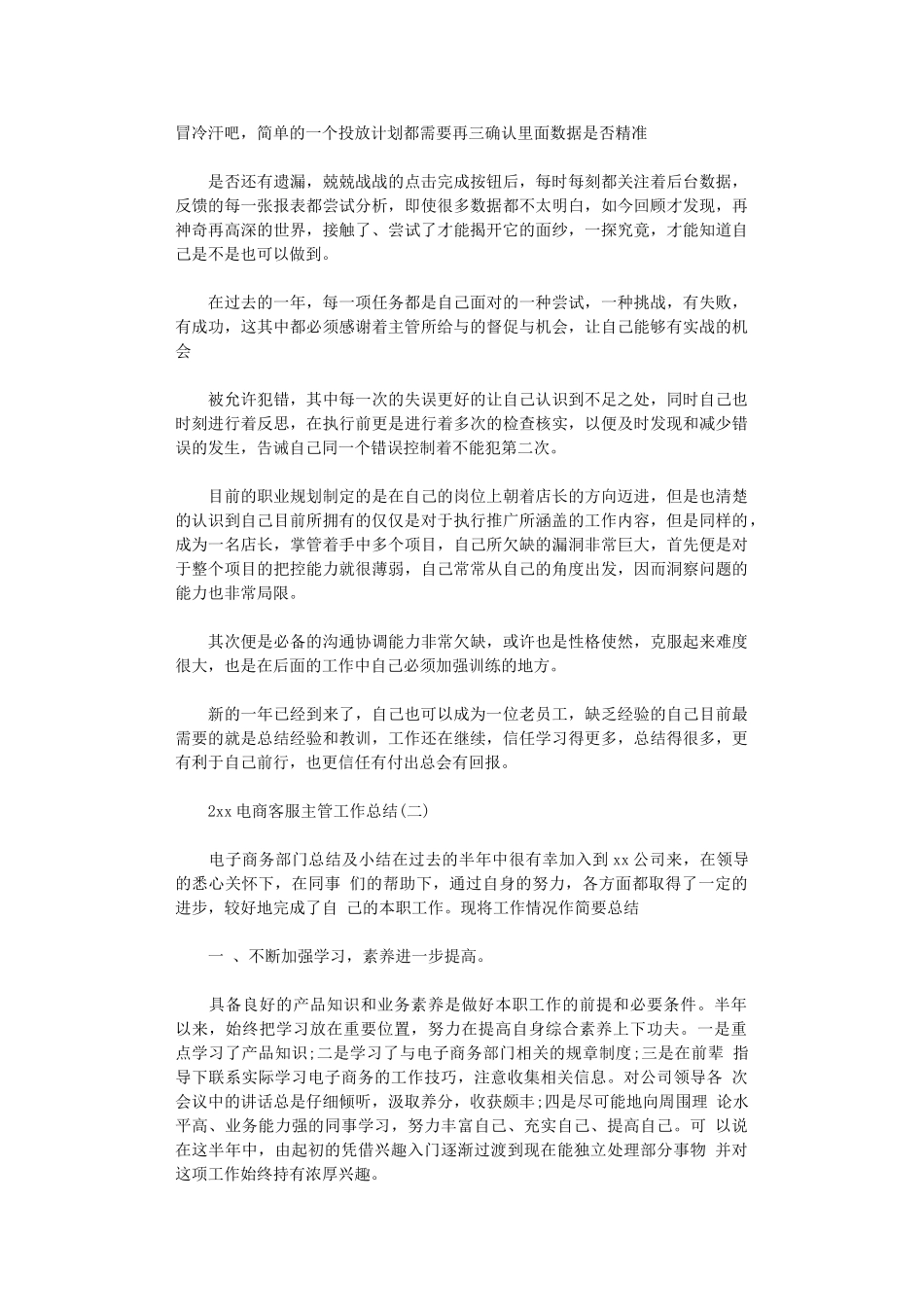 2024电商客服主管工作总结_第2页