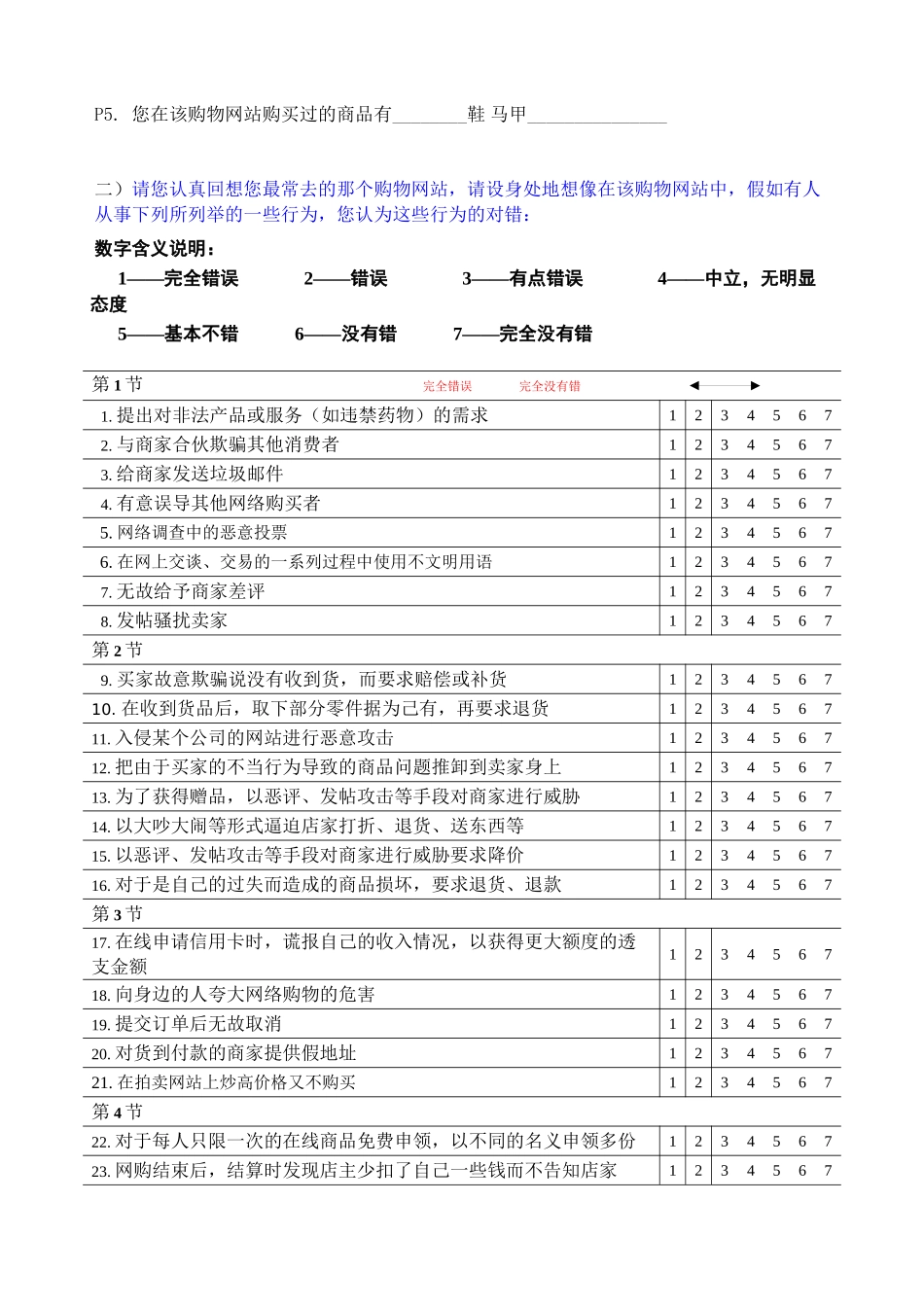 F关于网上消费者非道德行为的调查问卷_第3页