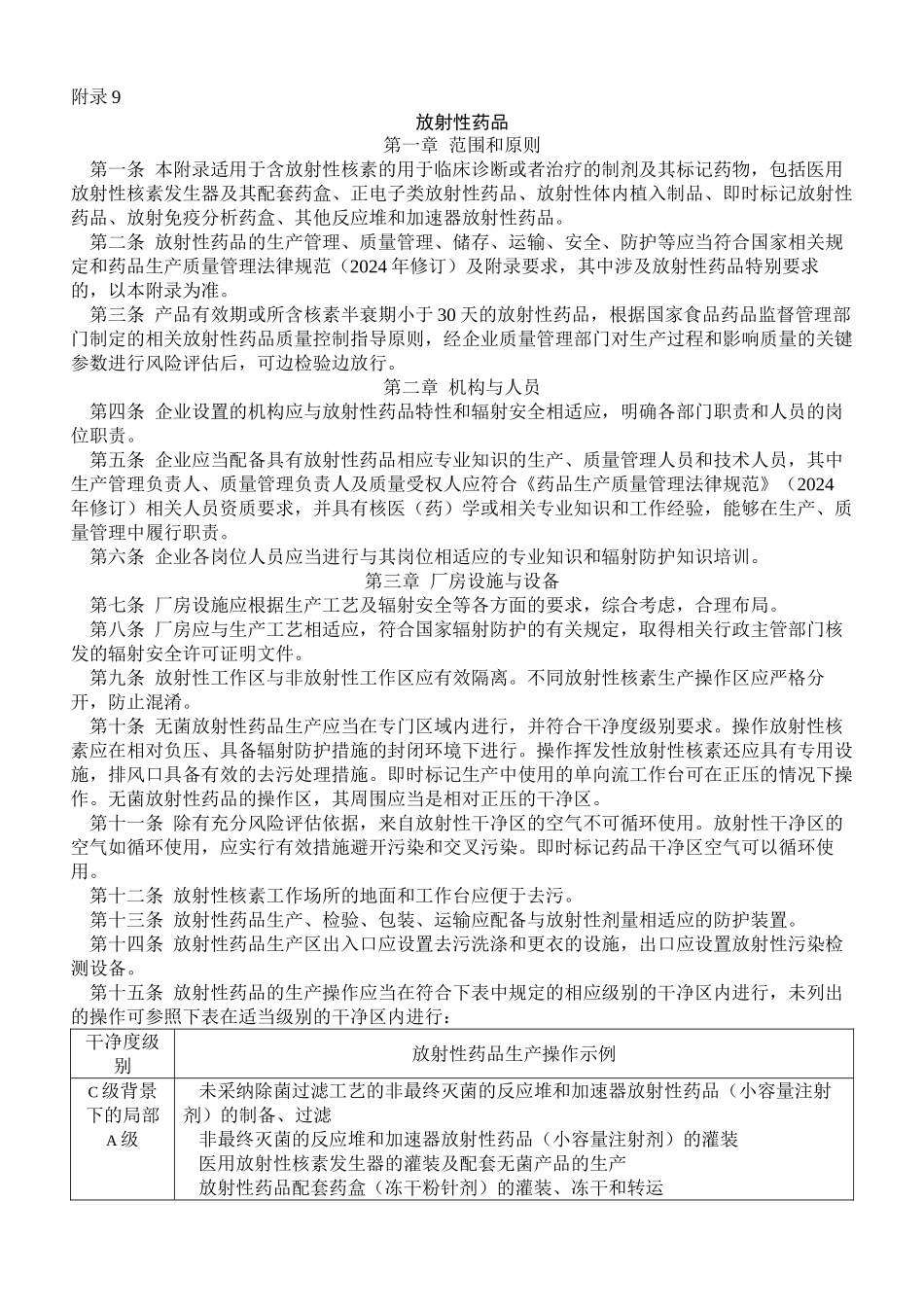 GMP2024附录9-放射性药品_第1页