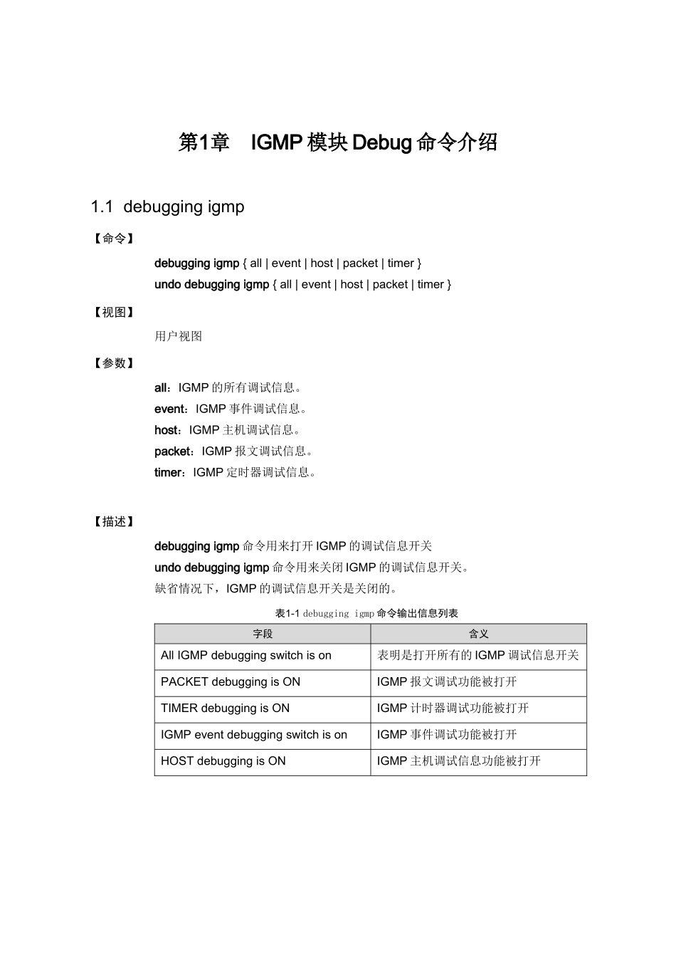 IGMP模块Debug命令（金炜）_第2页