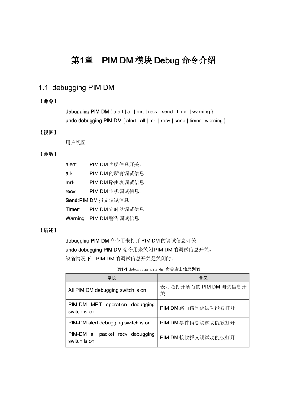 PIM DM模块Debug命令（金炜）_第2页
