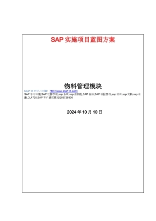 SAP项目文档资料 