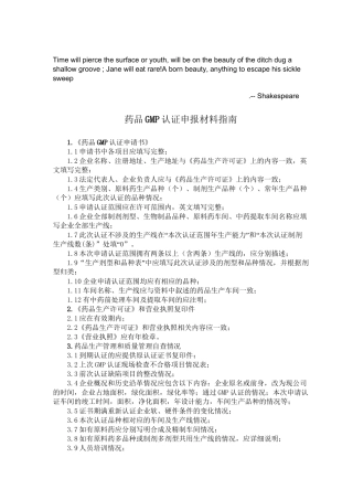 Tbjisa药品GMP认证申报材料指南