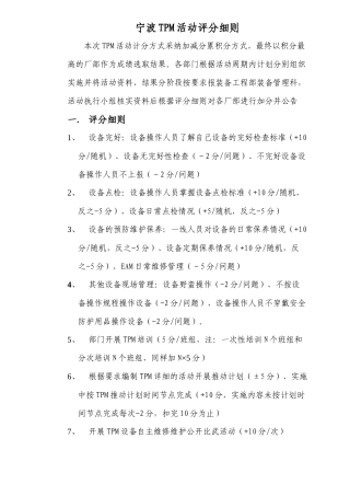 TPM活动评分细则