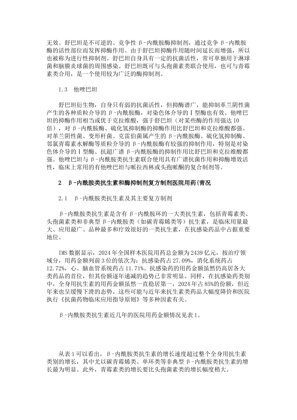 β-内酰胺类抗生素与酶抑制剂复方制剂医院用药分析_第2页