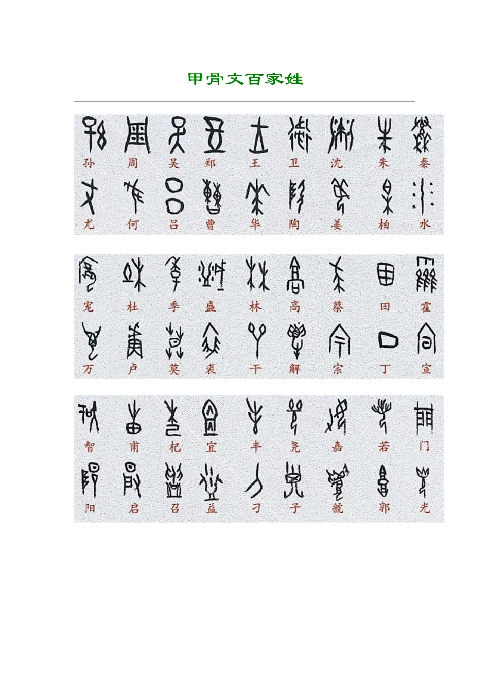 《甲骨文百家姓》_第1页