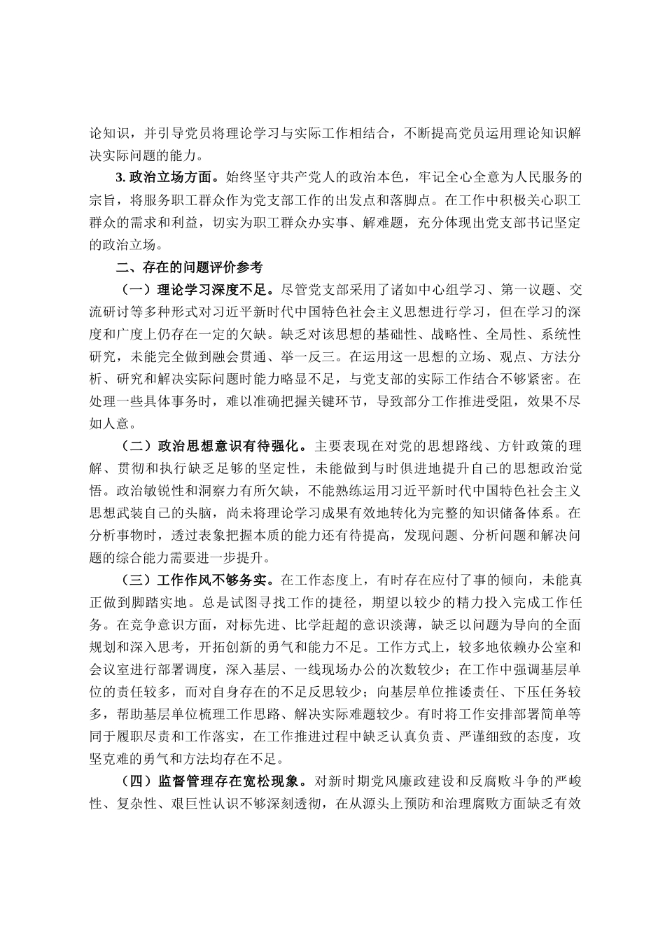 党支部书记政治画像评价材料_第3页