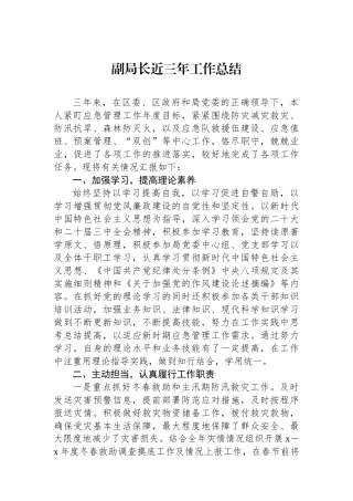 副局长近三年工作总结