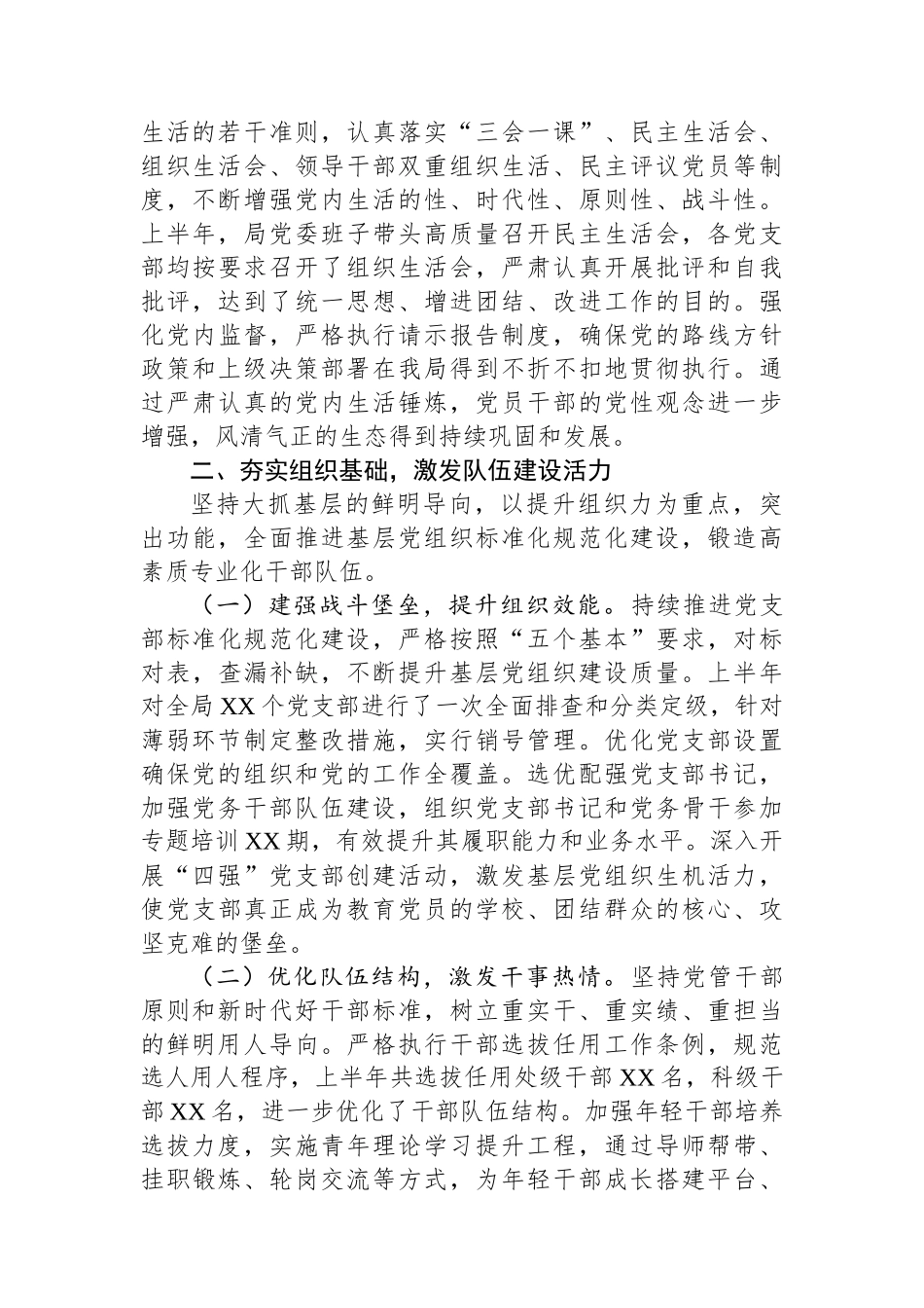 2025年上半年党建工作总结及下半年工作计划_第2页