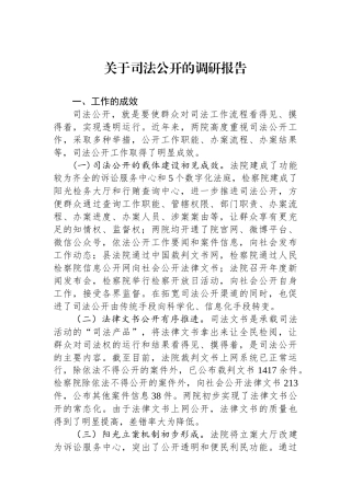 关于司法公开的调研报告