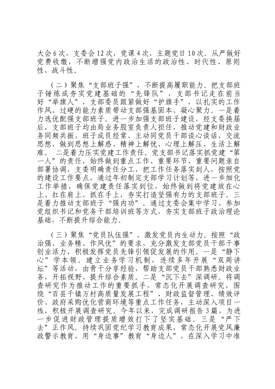 市财政局党支部上半年落实全面从严治党主体责任工作情况报告_第2页