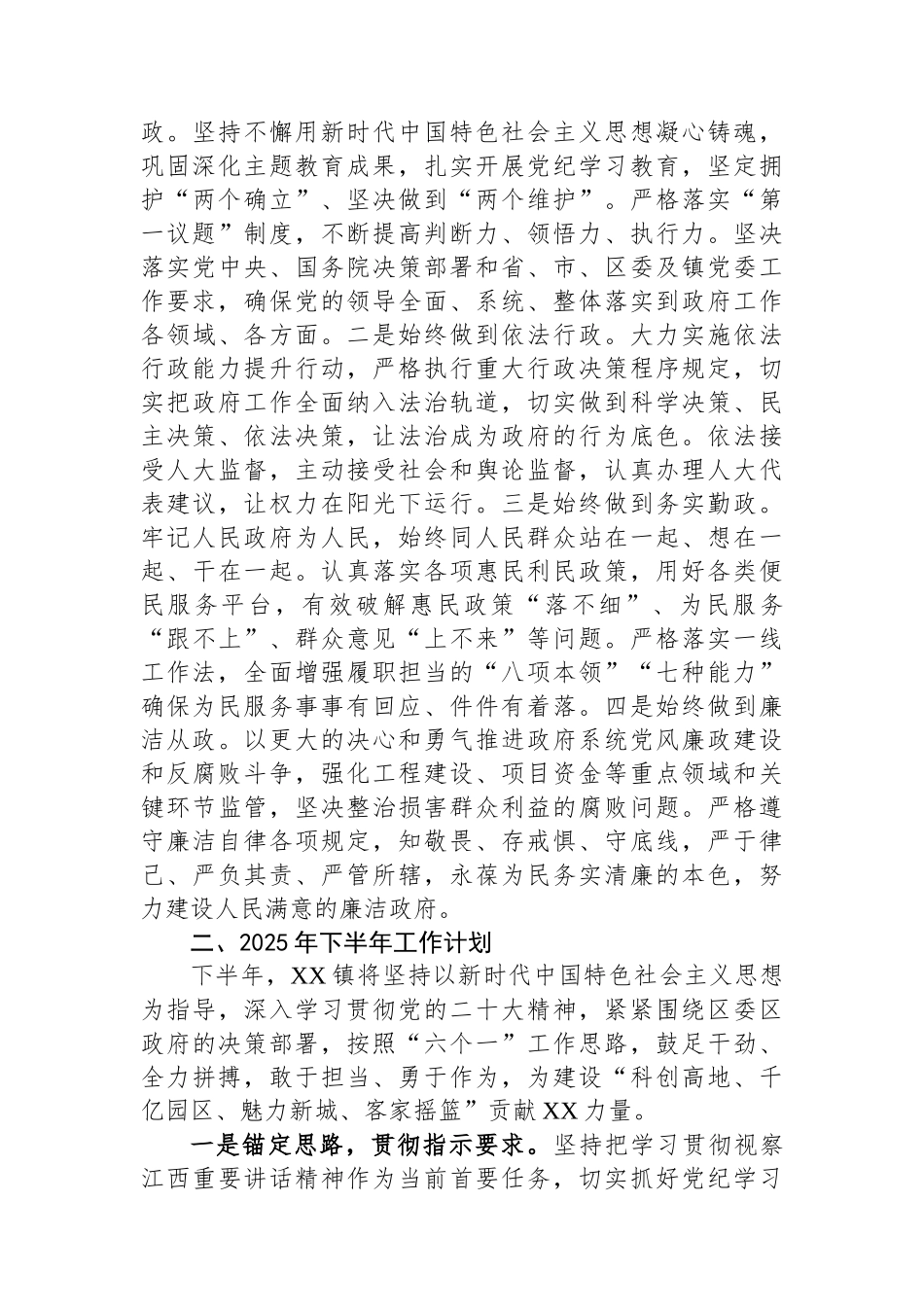 XX镇2025年上半年工作总结和下半年工作计划_第3页