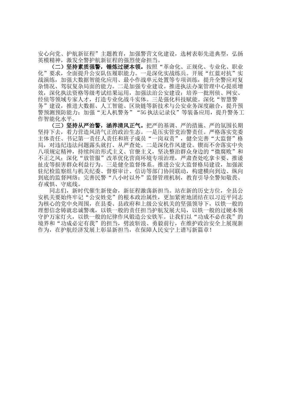 某县委书记在2025年全县公安工作会议上的讲话_第3页