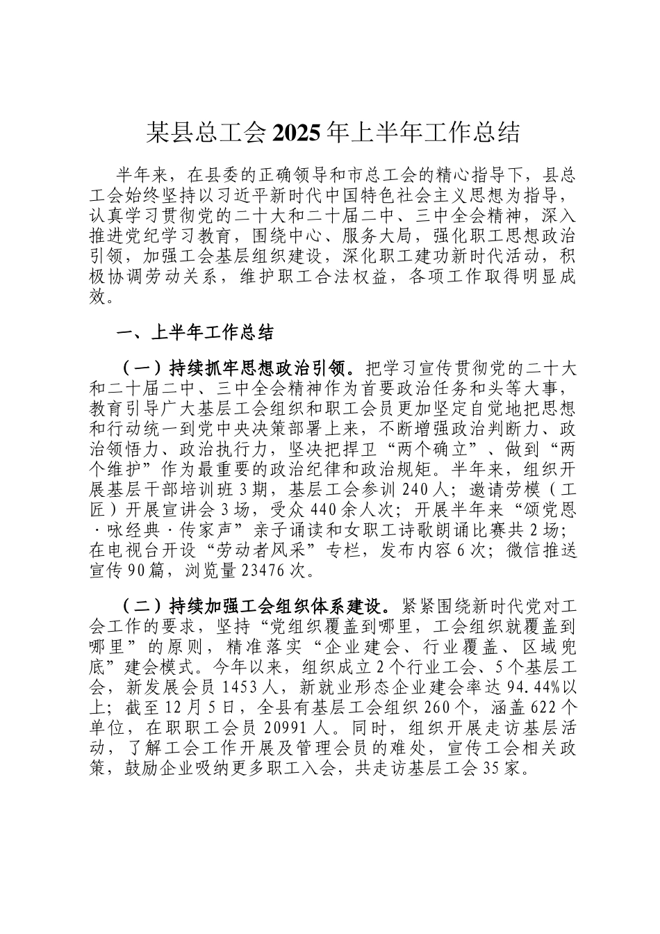 某县总工会2025年上半年工作总结_第1页